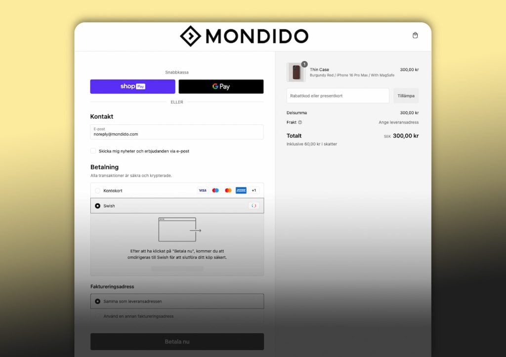 Integrerad med Shopify kassan
